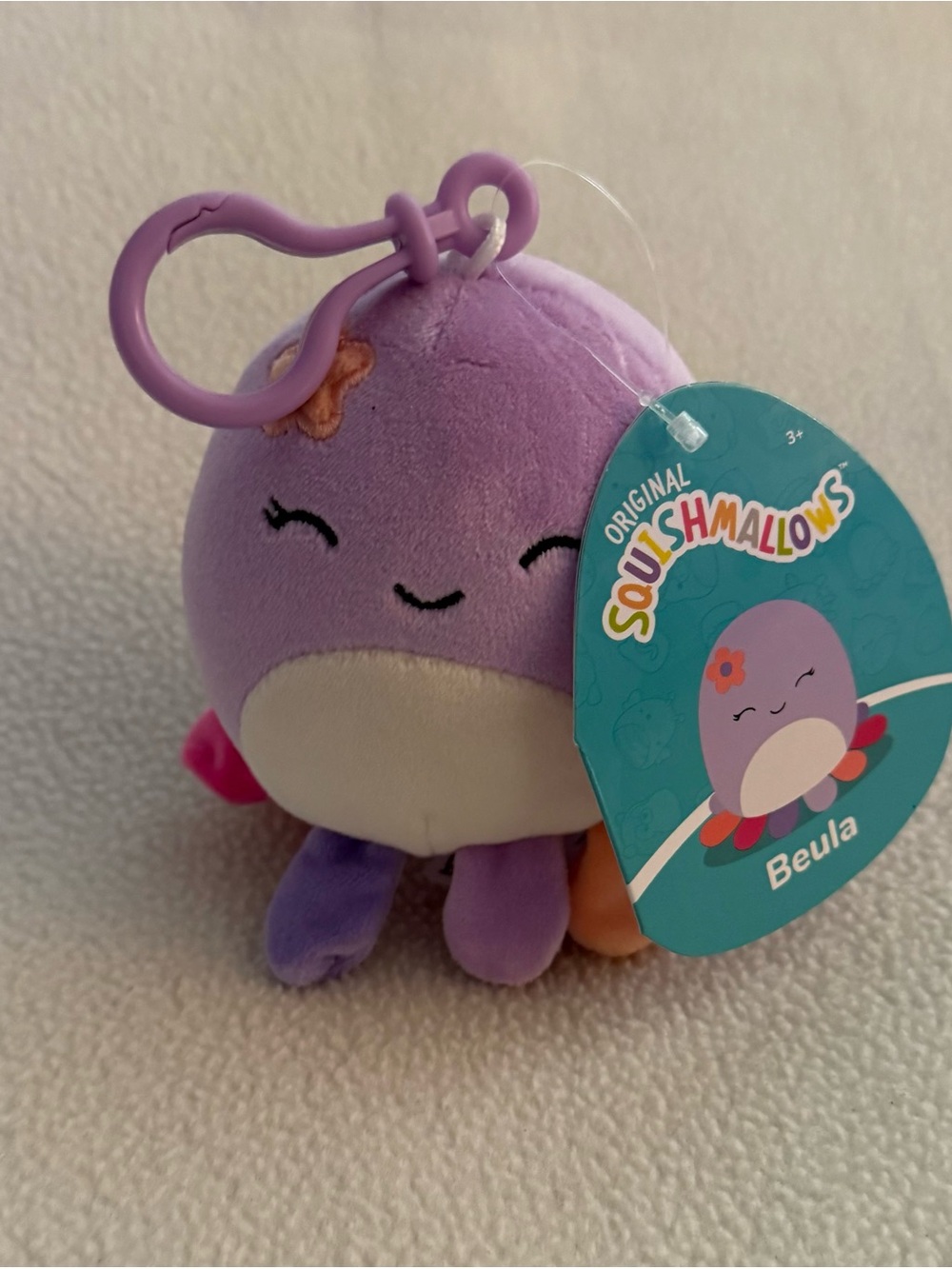 Squishmallows Beula Octopus Plush Key Clip Bag Charm New NWT